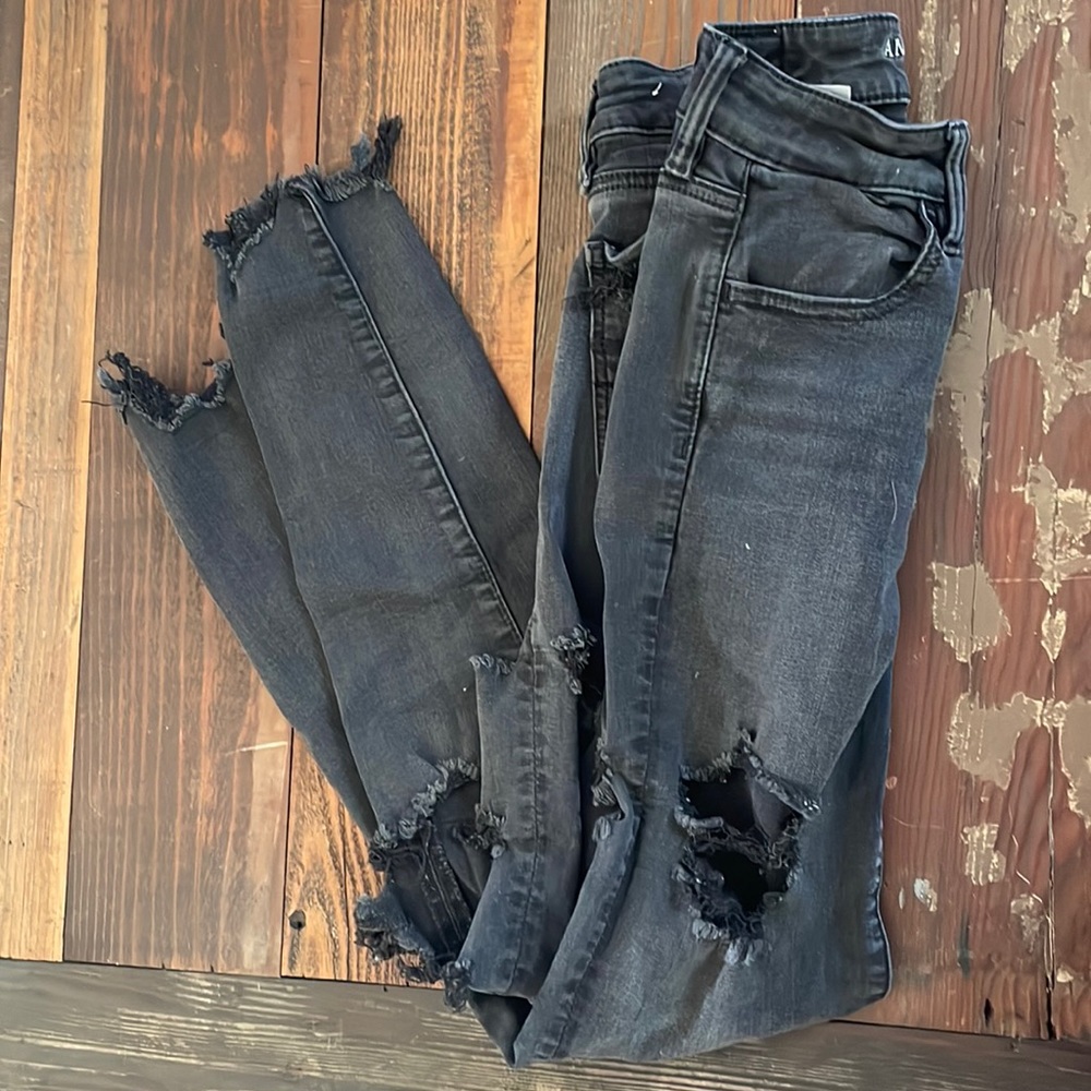 American eagle outfitters black skinny jeans for women